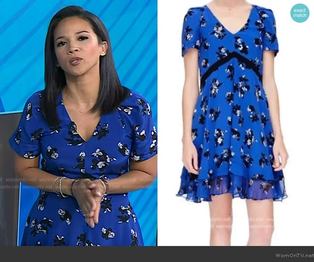 Rebecca Taylor Alyssum Silk Floral Print Dress worn by Laura Jarrett on Today